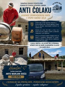 Hvala Anti Čolaku – čovjeku velikog srca i doprinosa našem selu